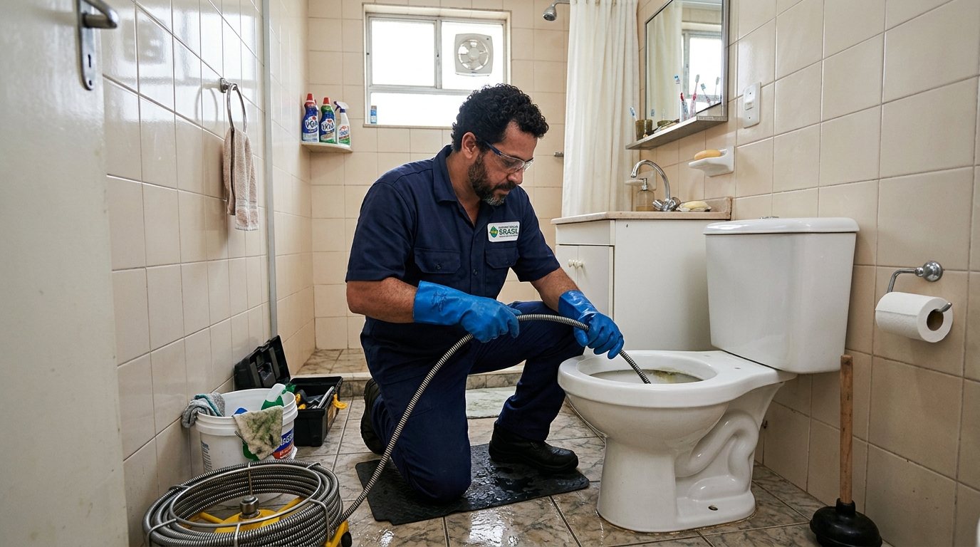 Encanador em Atendimento no Banheiro em Suzano‑SP