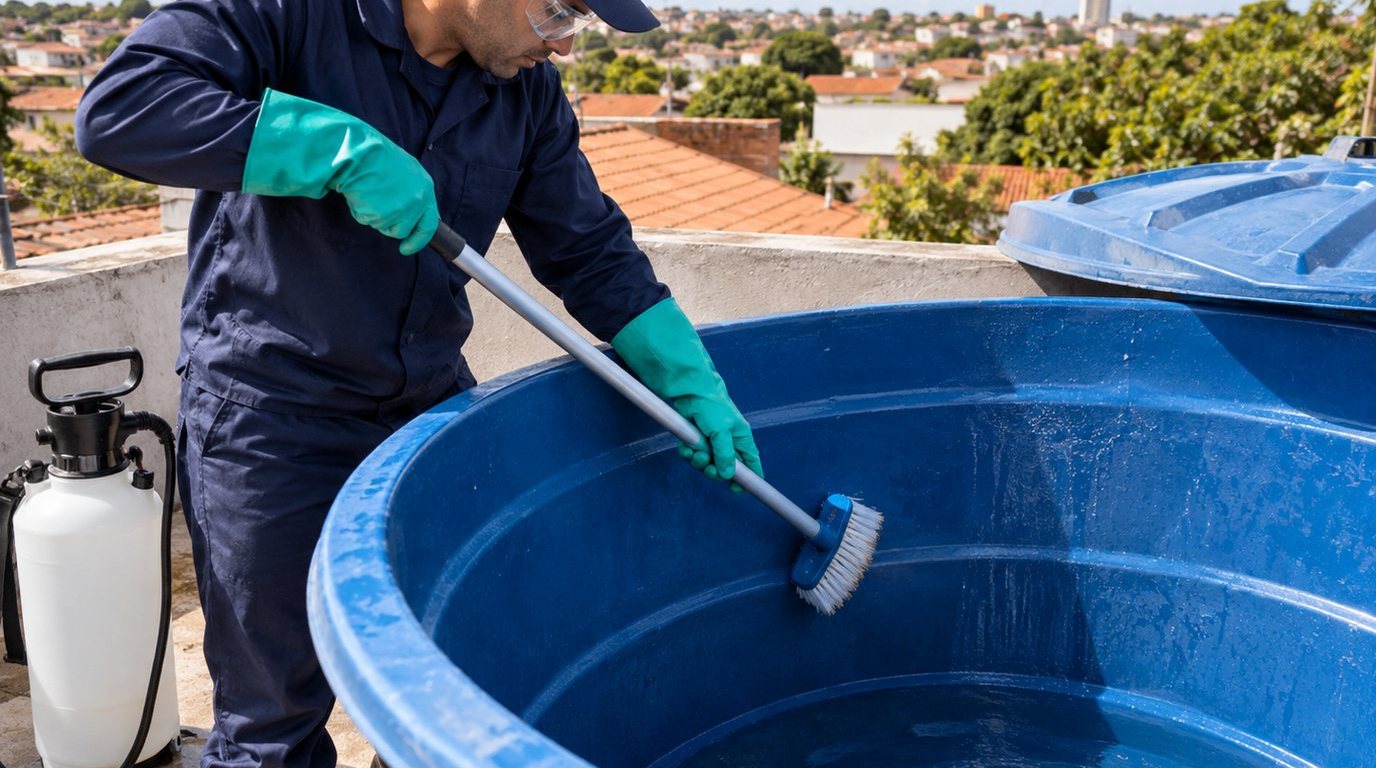 Higienização e Desinfecção da Caixa d'Água em Suzano‑SP