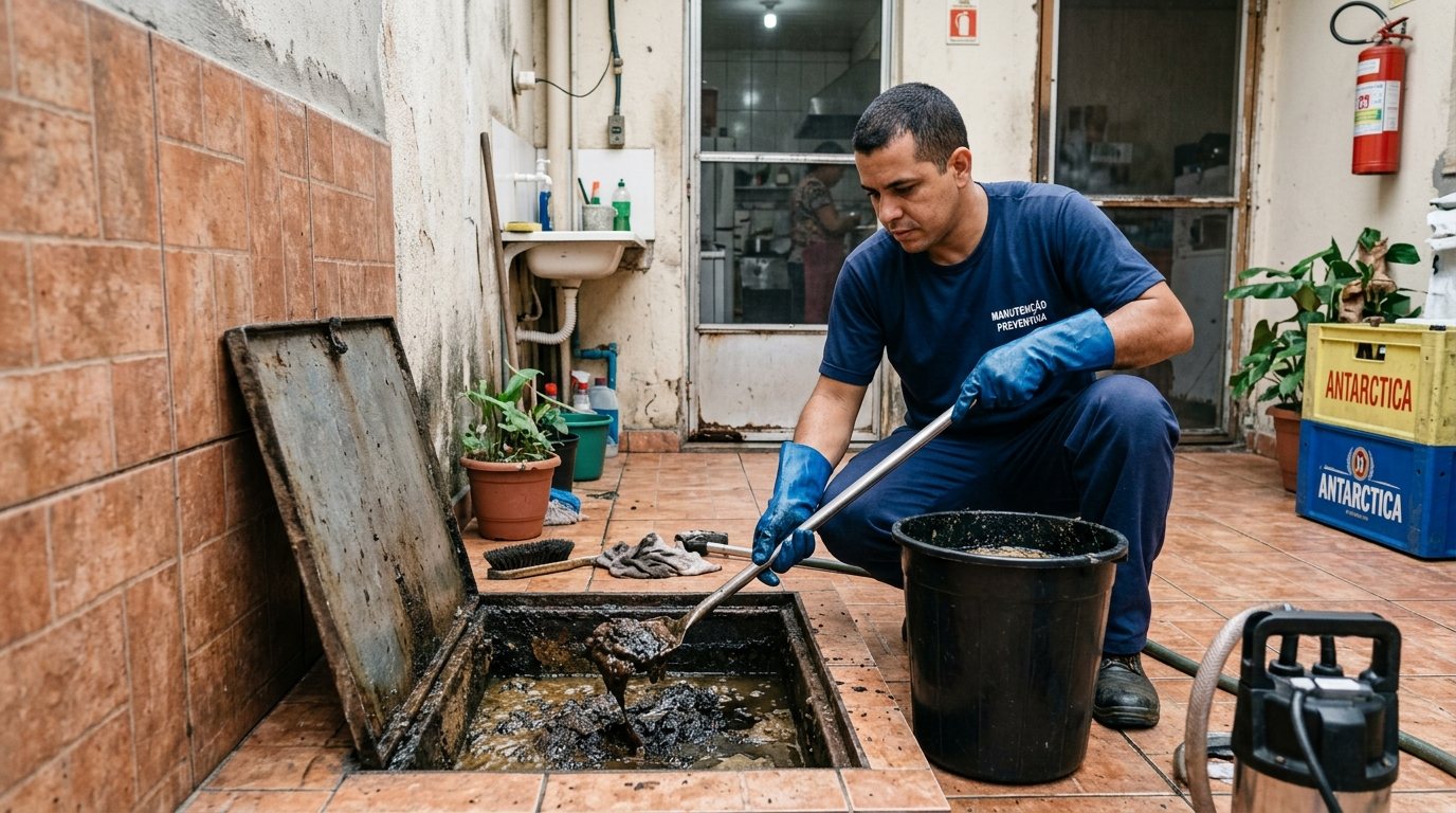 Limpeza de Caixa de Gordura com Equipe em Suzano‑SP