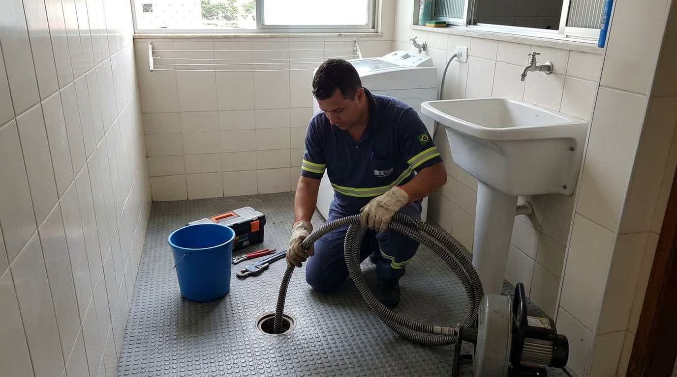 Ponto de Esgoto na Lavanderia em Suzano‑SP